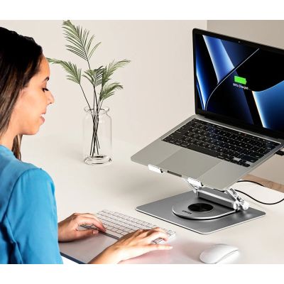 3. UNITEK PODSTAWKA POD LAPTOP + HUB USB-C, HDMI 1.4, 4K, PD 100W
