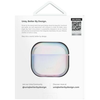 5. Etui UNIQ Iridescia na AirPods 4 Hang Case - holo biał