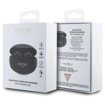 4. Słuchawki Bluetooth Guess Classic EST TWS + stacja dokująca - czarne