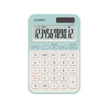 CASIO Kalkulator MS-20YC-LG Zasilanie bateryjno-słoneczne, Kolor Biało-zielony.