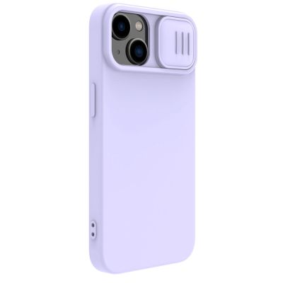 3. Nillkin CamShield Silky Silicone Case etui iPhone 14 Plus pokrowiec z osłoną na aparat fioletowy