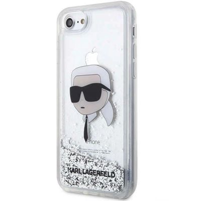2. Etui Karl Lagerfeld Glitter Karl's Head na iPhone 7 / 8 / SE 2020 / SE 2022 - srebrne