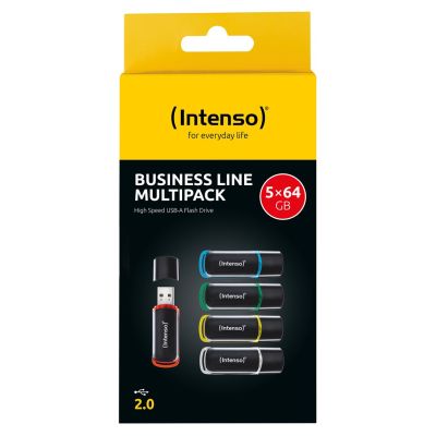 7. Intenso 3511595 pamięć USB 64 GB USB Typu-A 2.0 Czarny, Czerwony, Zielony, Przezroczysty, Żółty, Niebieski