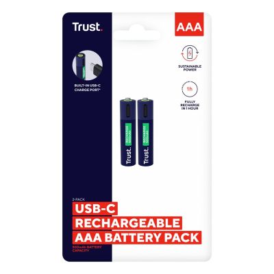5. Baterie AAA Trust USB-C RECHARGEABLE BATTERIES 2P