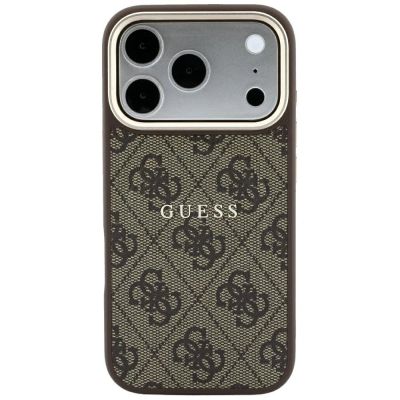 3. Etui Guess Embossed 4G Classic MagSafe na iPhone 17 Pro / 18 Pro - brązowe