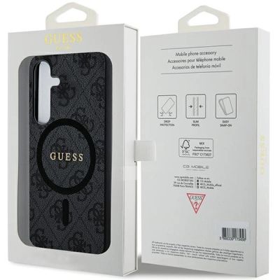 7. Etui Guess 4G Collection Leather Metal Logo MagSafe na Samsung Galaxy S24 - czarne