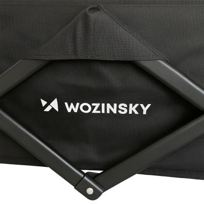 19. Wózek Wozinsky WZP-100 plażowy, turystyczny, ogrodowy, wytrzymały, szerokie koła, z siatką bezpieczeństwa do 100 kg - czarny