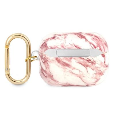 2. Etui Guess Marble Strap Collection na AirPods Pro - różowe
