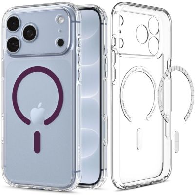 Etui Spigen Ultra Hybrid Mag MagSafe na iPhone 18 Pro / 17 Pro - przezroczysto-burgundowe