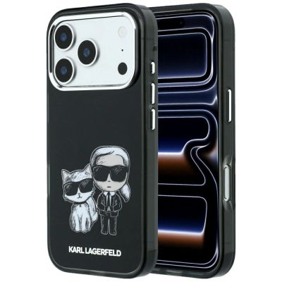 Etui Karl Lagerfeld Smooth Karl & Choupette Bodies Sketch MagSafe na iPhone 18 Pro Max / 17 Pro Max - czarne