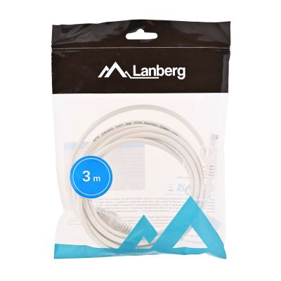 3. Patchcord U/UTP Lanberg PCU5-10CC-0300-W (RJ45 - RJ45 ; 3m; UTP; kat. 5e; kolor biały)