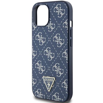 6. Etui Guess 4G Triangle Metal Logo na iPhone 15 Plus / 14 Plus - niebieskie