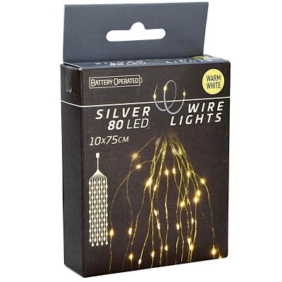 4. LAMPKI DRUCIKI NA BATERIE KASKADA 80 LED CIEPŁY BIAŁY TIMER