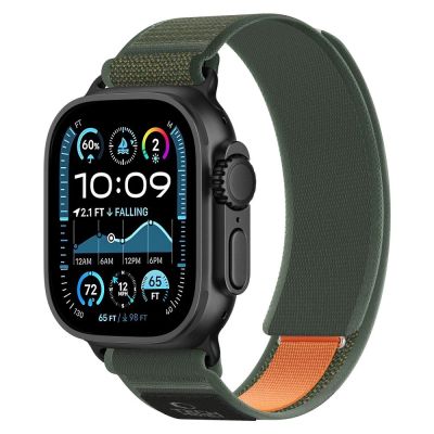 2. Pasek Tech-Protect Nylon Elite na Apple Watch 44 / 45 / 46 / 49 mm - zielono-pomarańczowy