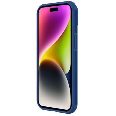 4. Pancerne etui Nillkin CamShield Pro Magnetic Case do iPhone 15 Plus z osłoną na aparat - niebieskie