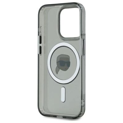 5. Karl Lagerfeld KLHMP15XHLSKIK iPhone 15   Pro Max 6.7" czarny/black hardcase IML Metal Karl Head MagSafe