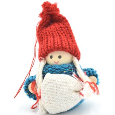 24. LALECZKA DEKORACYJNA Z WORKIEM NIEBIESKA GIRL 7,5CM