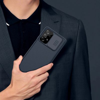 8. Nillkin CamShield Pro Case pancerne etui pokrowiec osłona na aparat kamerę Samsung Galaxy A73 niebieski