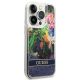 9. Etui Guess Flower Liquid Glitter na iPhone 14 Pro Max - niebieskie