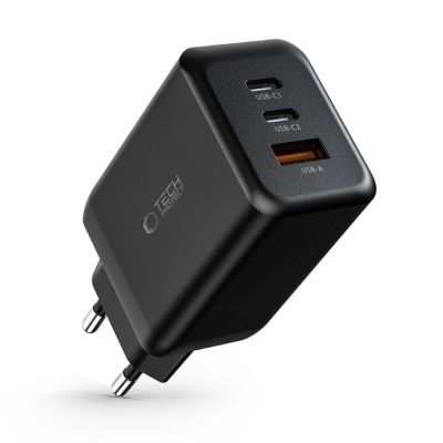 7. Ładowarka Tech-Protect C65W sieciowa 2x USB-C PD 65W / USB-A QC 3.0 - czarna