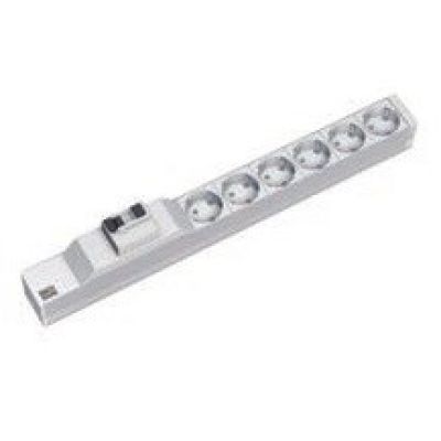 Bachmann 333.411 rozdzielacz zasilania PDU 6 x gniazdo sieciowe 1U Szary, Srebrny