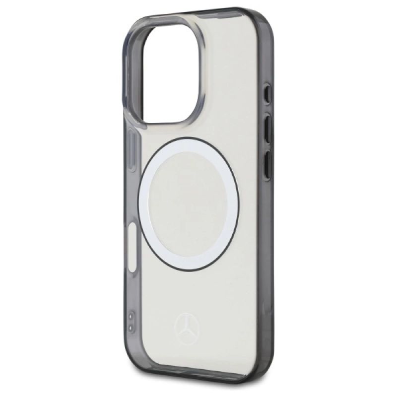 6. Etui Mercedes Printed logo MagSafe na iPhone 16 Pro Max - przezroczyste