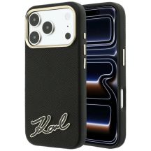 Etui Karl Lagerfeld Grained with Resin Signature Logo MagSafe na iPhone 18 Pro / 17 Pro - czarne