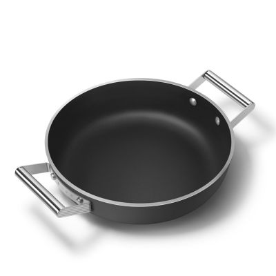 2. Smeg DPF2812BLM Pfanne, 28 cm, Keramik, Edelstahlgriffe, Mattschwarz