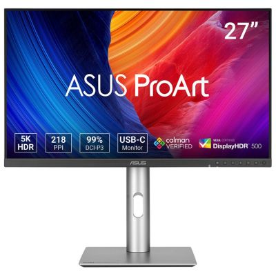 23. MONITOR ASUS  27 cali PA27JCV 5K IPS  KVM PIVOT