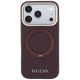3. Etui Guess Ring Stand 360 Grained Classic Logo MagSafe na iPhone 18 Pro / 17 Pro - burgundowe