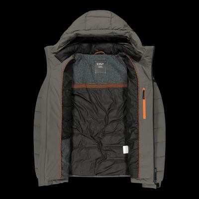 8. Kurtka z kapturem męska CMP zimowa sportowa ocieplana szara (34K0167/E910)