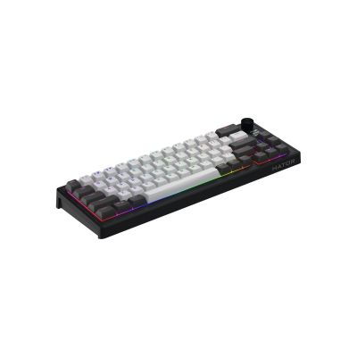 4. HATOR Skyfall Pro Wireless 65 klawiatura Gaming USB + RF Wireless + Bluetooth QWERTY US English Czarny, Szary