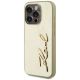 2. Etui Karl Lagerfeld Wrinkled Metal Signature na iPhone 15 Pro Max - złote
