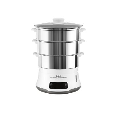 Tefal Convenient Series Deluxe VC502D szybkowar parowy 3 kosze, Blat 900 W Stal nierdzewna, Biały