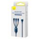 5. Baseus Flash Series Ⅱ kabel 3w1 do szybkiego ładowania USB-A do USB-C / Micro-USB / Lightning 66W 480Mb/s 1.2m niebieski