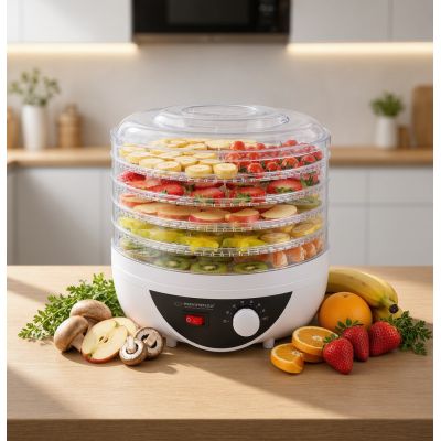 21. Suszarka do grzybów, warzyw i owoców Esperanza Chanterelle EKD002 (250W; kolor biały)