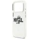 6. Etui Karl Lagerfeld IML Glitter Karl & Choupette Sketch Logo MagSafe na iPhone 17 Pro - przezroczyste