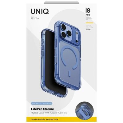 7. Etui UNIQ LifePro Xtreme Magclick Charging na iPhone 18 Pro / 17 Pro - przezroczysto-niebieskie