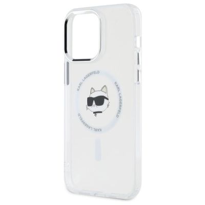 6. Etui Karl Lagerfeld IML Metal Choupette Head MagSafe na iPhone 13 Pro - białe