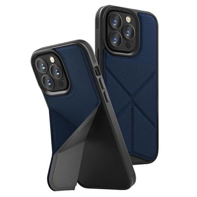 Etui UNIQ Transforma Magclick Charging na iPhone 14 Pro - niebieskie