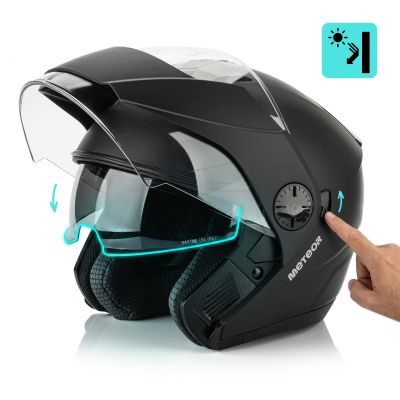 4. Kask motocyklowy Meteor Hekato XL 61 cm czarny