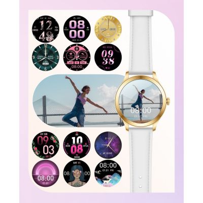 14. Smartwatch Gravity Biało Złoty 2 Paski GT25-2 PRO