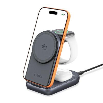 2. Ładowarka indukcyjna Tech-Protect A53 3in1 MagSafe 25W QI2.2 - ciemnoszara