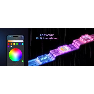 3. Ogrodowe oświetlenie LED Govee H7086 RGBICWW, RGBWW, 1100 Lm, 2.4GHz Wi-Fi + Bluetooth, IP66