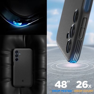 8. Etui Spigen Essential SandBlast na Samsung Galaxy M35 5G - czarne