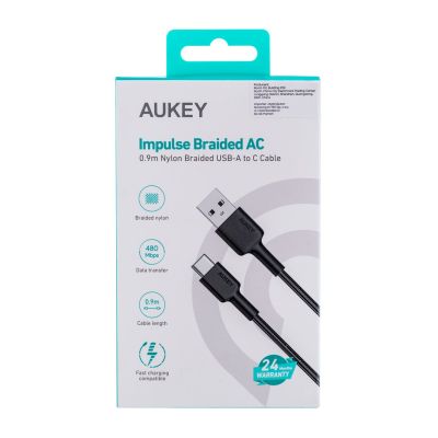 12. AUKEY CB-CD30 KABEL USB-C QC PD 0.9M 3A NYLON
