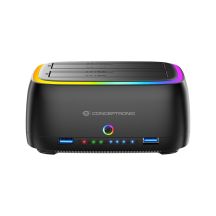 Conceptronic DONN36B stacja dokująca do dysków twardych USB 3.2 Gen 1 (3.1 Gen 1) Type-C Czarny