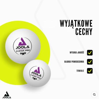 9. PIŁECZKI DO TENISA STOŁOWEGO JOOLA PRO 3 STAR 24SZT BIAŁE