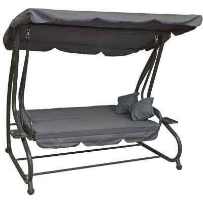 3. HUŚTAWKA OGRODOWO BALKONOWA KASIA 3 OSOBOWA SZARA