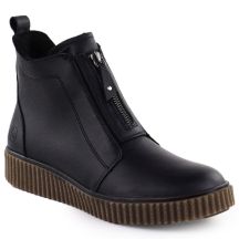 Skórzane botki damskie na platformie czarne Rieker Y4354-00